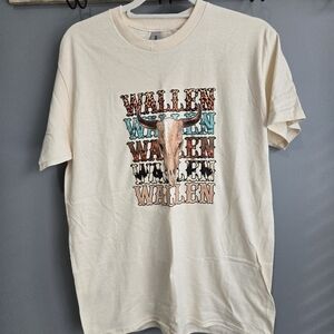 NEW!  Morgan Wallen Graphic T-Shirt, Steer Skull Leopard.